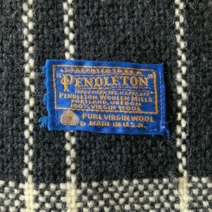 Pendleton Wool Throw,  Black and White, 54”x66”